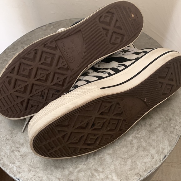 CONVERSE PLATFORM CHUCKS BLACK AND ZEBRA PRINT WOMENS 8.5 | MENS 6.5 - Picture 7 of 12